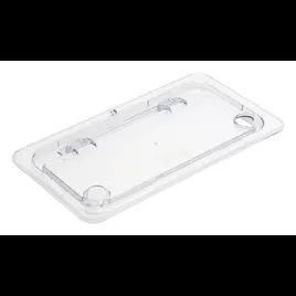 Lid Food Pan 1/3 Size 12.75X6.875X1 IN Clear Rectangle Plastic With Hinged Peg Hole Notched Lid 1/Each