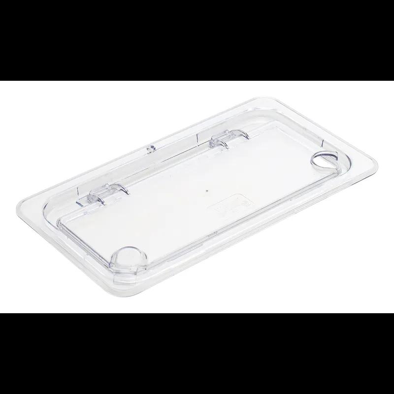 Lid Food Pan 1/3 Size 12.75X6.875X1 IN Clear Rectangle Plastic With Hinged Peg Hole Notched Lid 1/Each