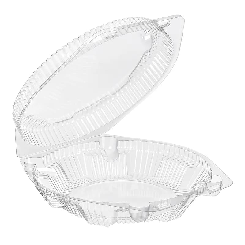 Essentials SureLock Pie Hinged Container With Dome Lid 8.875X9.25X2.5625 IN RPET Clear Round Shallow 200/Case