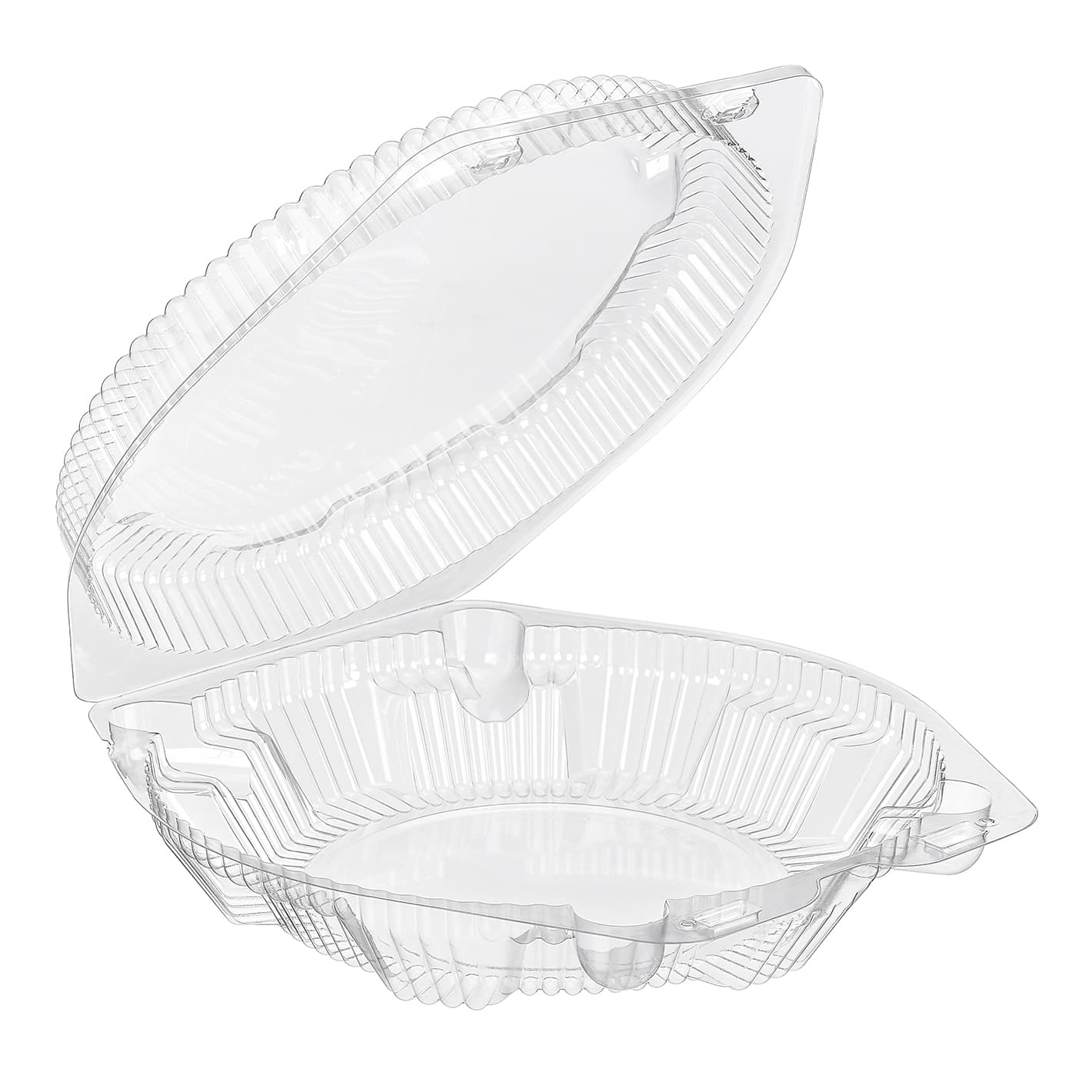 Essentials SureLock Pie Hinged Container With Dome Lid 8.875X9.25X2.5625 IN RPET Clear Round Shallow 200/Case