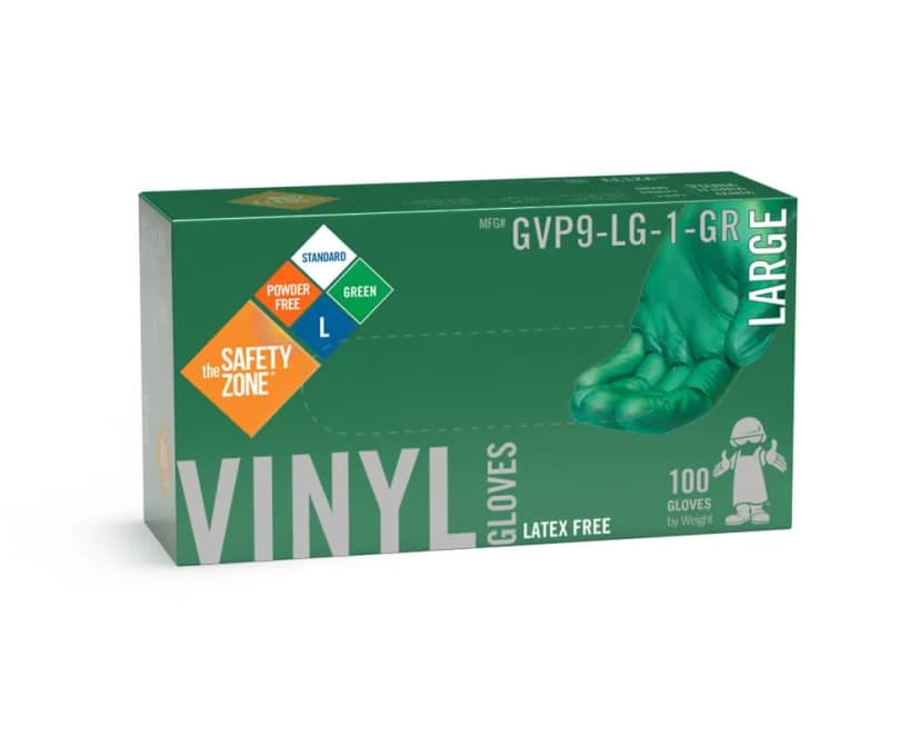 Gloves XL Green Vinyl Powder-Free 1000/Case