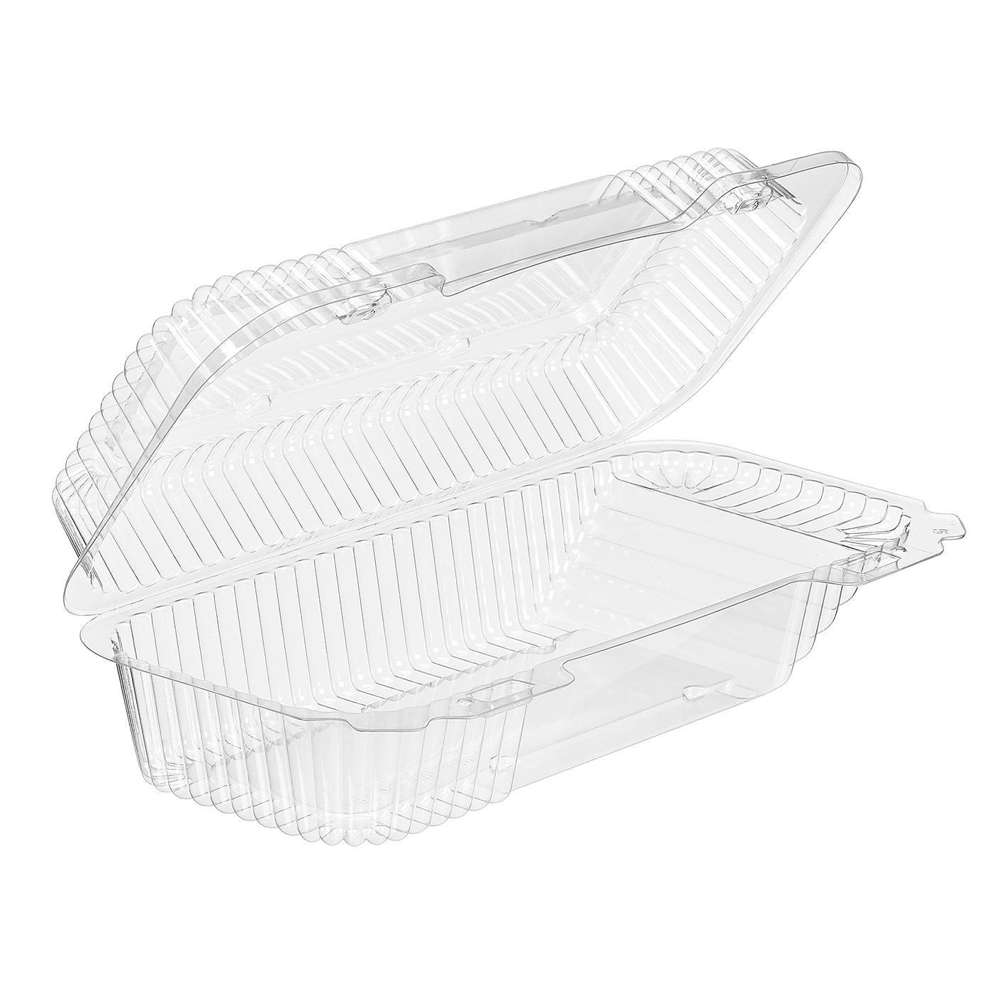 Essentials SureLock Cookie Hinged Container With Dome Lid 7.25X4.5X2 IN RPET Clear Rectangle Shelf 300/Case