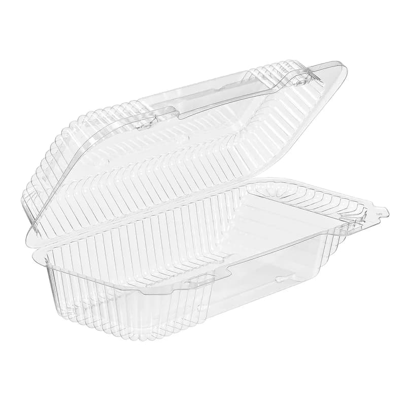 Essentials SureLock Cookie Hinged Container With Dome Lid 9.6875X4.75X2.6875 IN RPET Clear Rectangle Shelf 300/Case