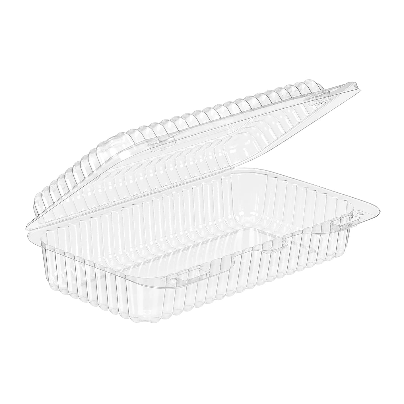 Essentials SureLock Pastry Hinged Container With Dome Lid 7.3125X4.4375X1.8125 IN RPET Clear Rectangle Deep 400/Case