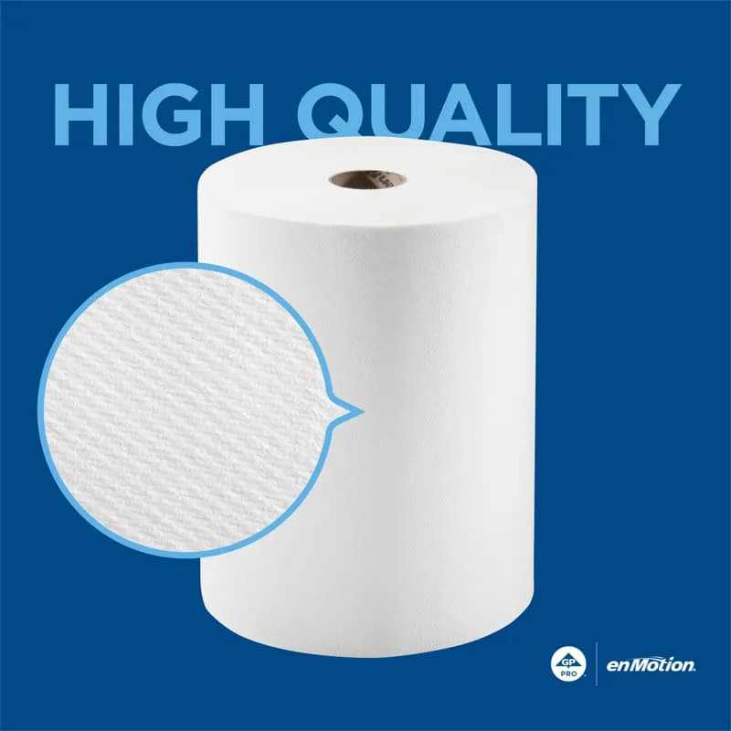 enMotion® Roll Paper Towel 10X10 IN 800 FT 1PLY White Standard Roll 8IN Roll 6/Case