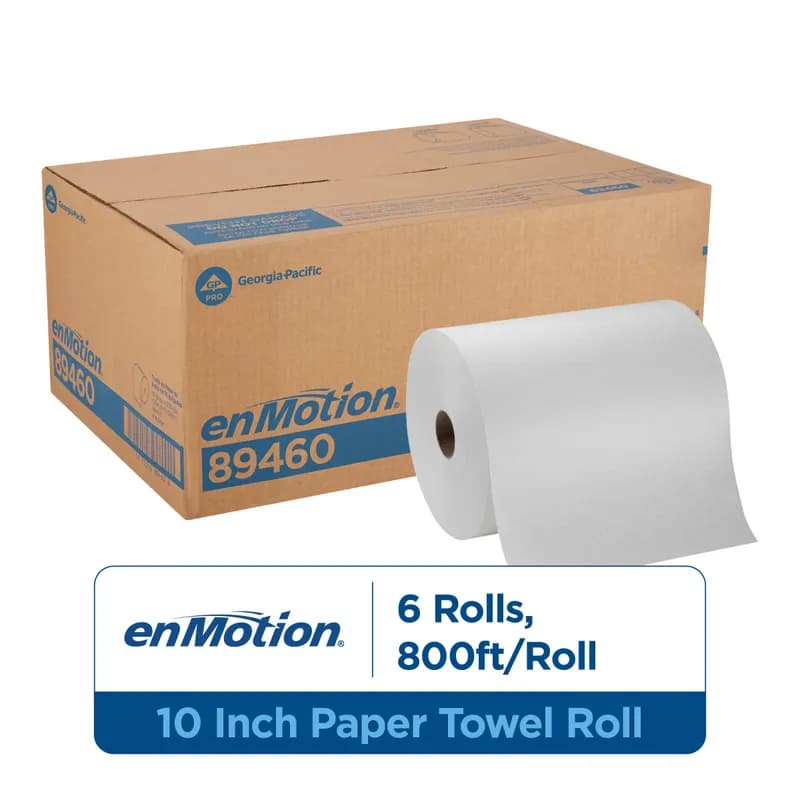 enMotion® Roll Paper Towel 10X10 IN 800 FT 1PLY White Standard Roll 8IN Roll 6/Case