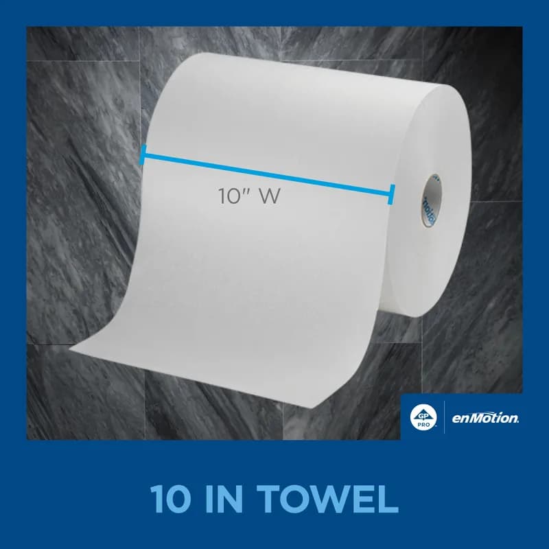 enMotion® Roll Paper Towel 10X10 IN 800 FT 1PLY White Standard Roll 8IN Roll 6/Case