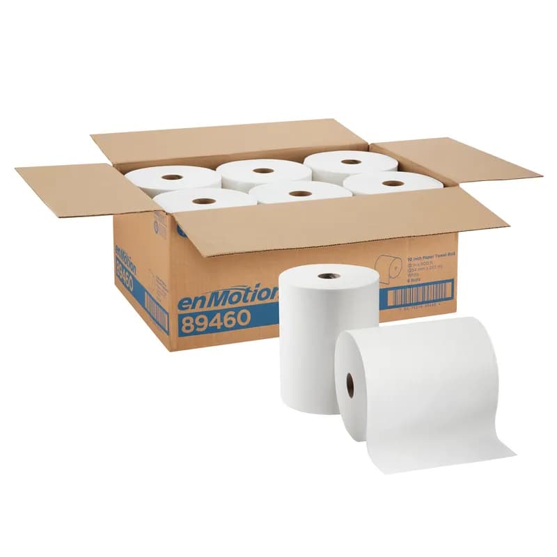 enMotion® Roll Paper Towel 10X10 IN 800 FT 1PLY White Standard Roll 8IN Roll 6/Case