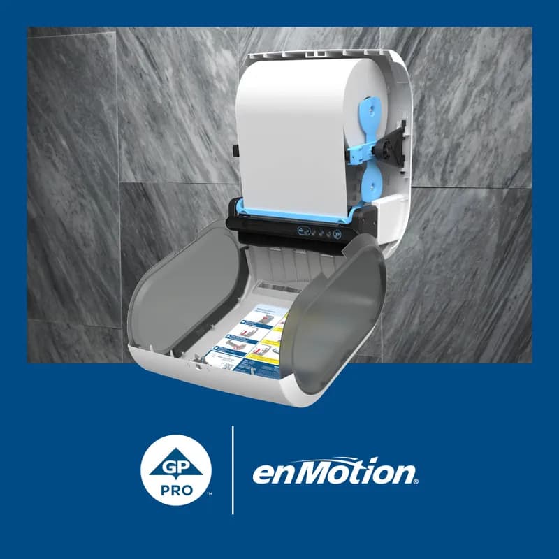 enMotion® Roll Paper Towel 10X10 IN 800 FT 1PLY White Standard Roll 8IN Roll 6/Case