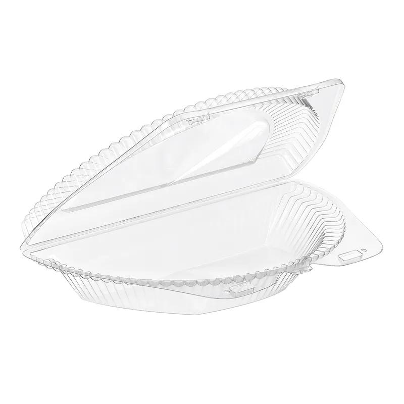 Essentials SureLock Half Pie Hinged Container With Dome Lid 9X2.5 IN RPET Clear 250/Case