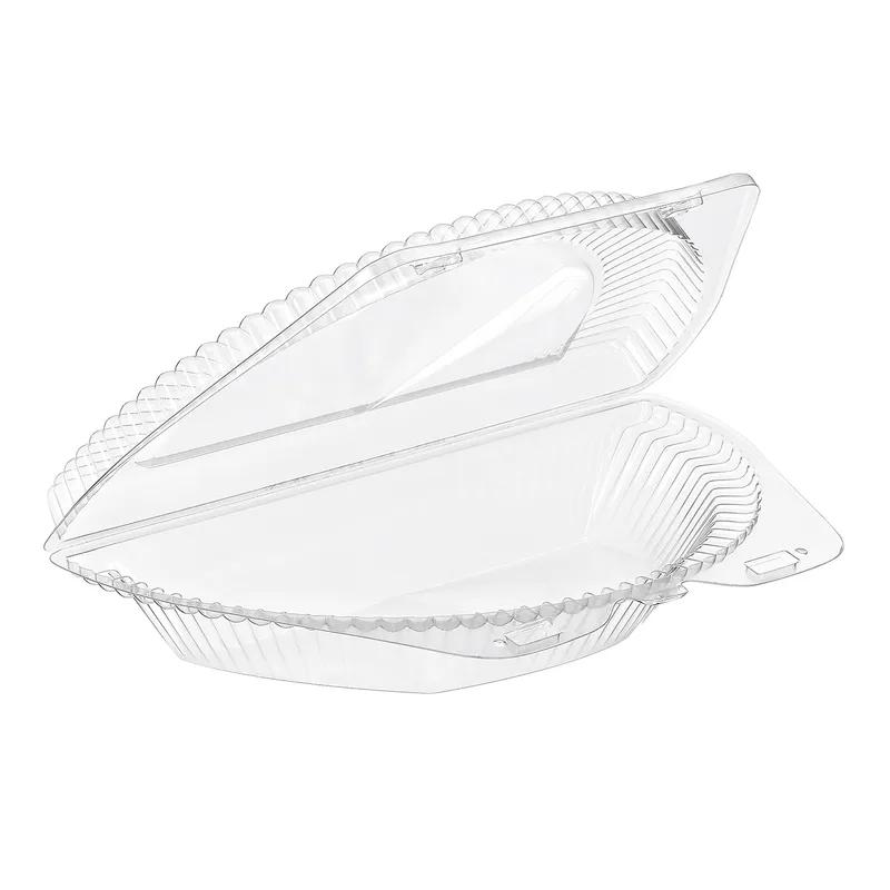 Essentials SureLock Half Pie Hinged Container With Dome Lid 9X2.5 IN RPET Clear Round 250/Case