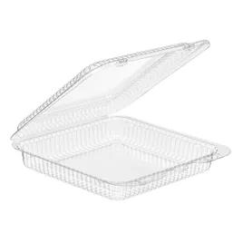 Essentials Take-Out Container Hinged With Dome Lid 7X7X1 IN RPET Clear Square Shallow 300/Case