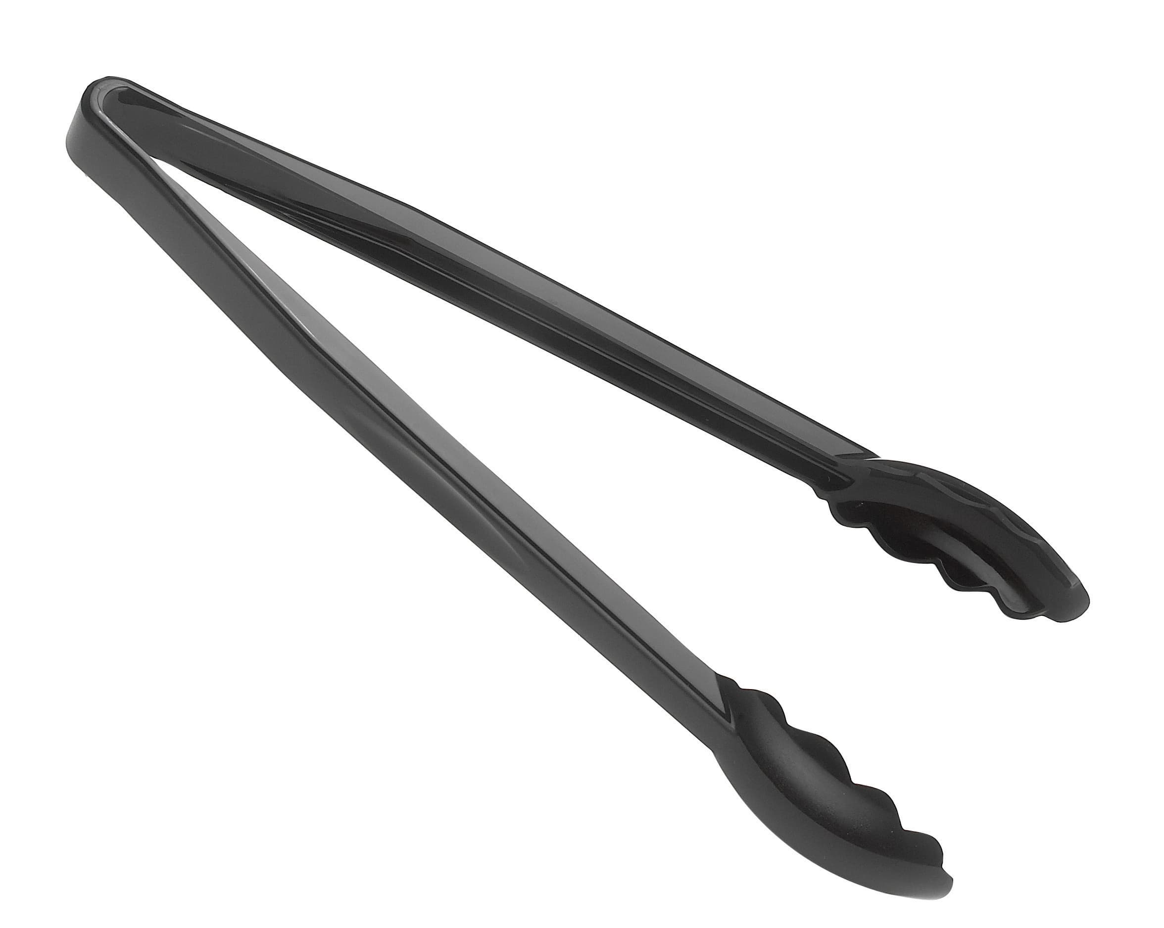 Tongs 12 IN Black Scallop Grip 1/Each