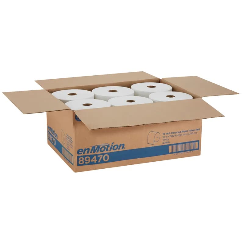 enMotion® Roll Paper Towel 10IN X800FT 1PLY White Standard Roll 7.85IN Roll 800 Sheets/Roll 6 Rolls/Case