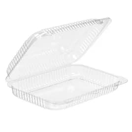 Essentials SureLock Bakery Hinged Container With Dome Lid 9.375X6.75X2.0625 IN RPET Clear Rectangle 300/Case