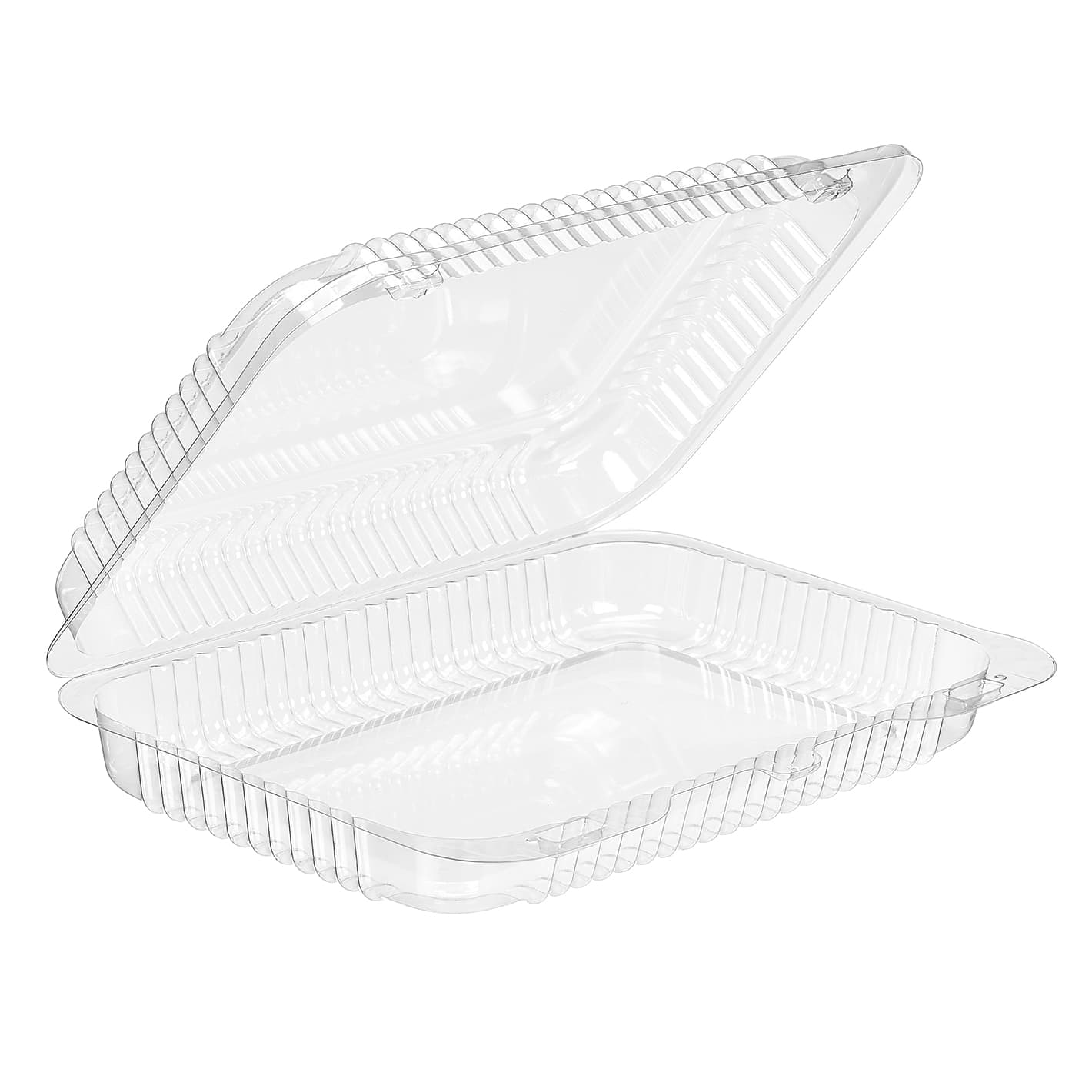 Essentials SureLock Bakery Hinged Container With Dome Lid 9.375X6.75X2.0625 IN RPET Clear Rectangle 300/Case