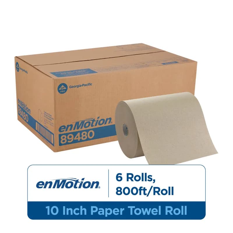 enMotion® Roll Paper Towel 10X10 IN 800 FT 1PLY Kraft Standard Roll EPA Indicator 7.85IN Roll 6 Rolls/Case