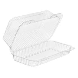 Essentials Take-Out Container Hinged With Dome Lid 9X4X3 IN RPET Clear Rectangle Shallow 192/Case