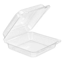 Essentials Take-Out Container Hinged With Dome Lid 8.563X9X2.93 IN RPET Clear Rectangle 300/Case