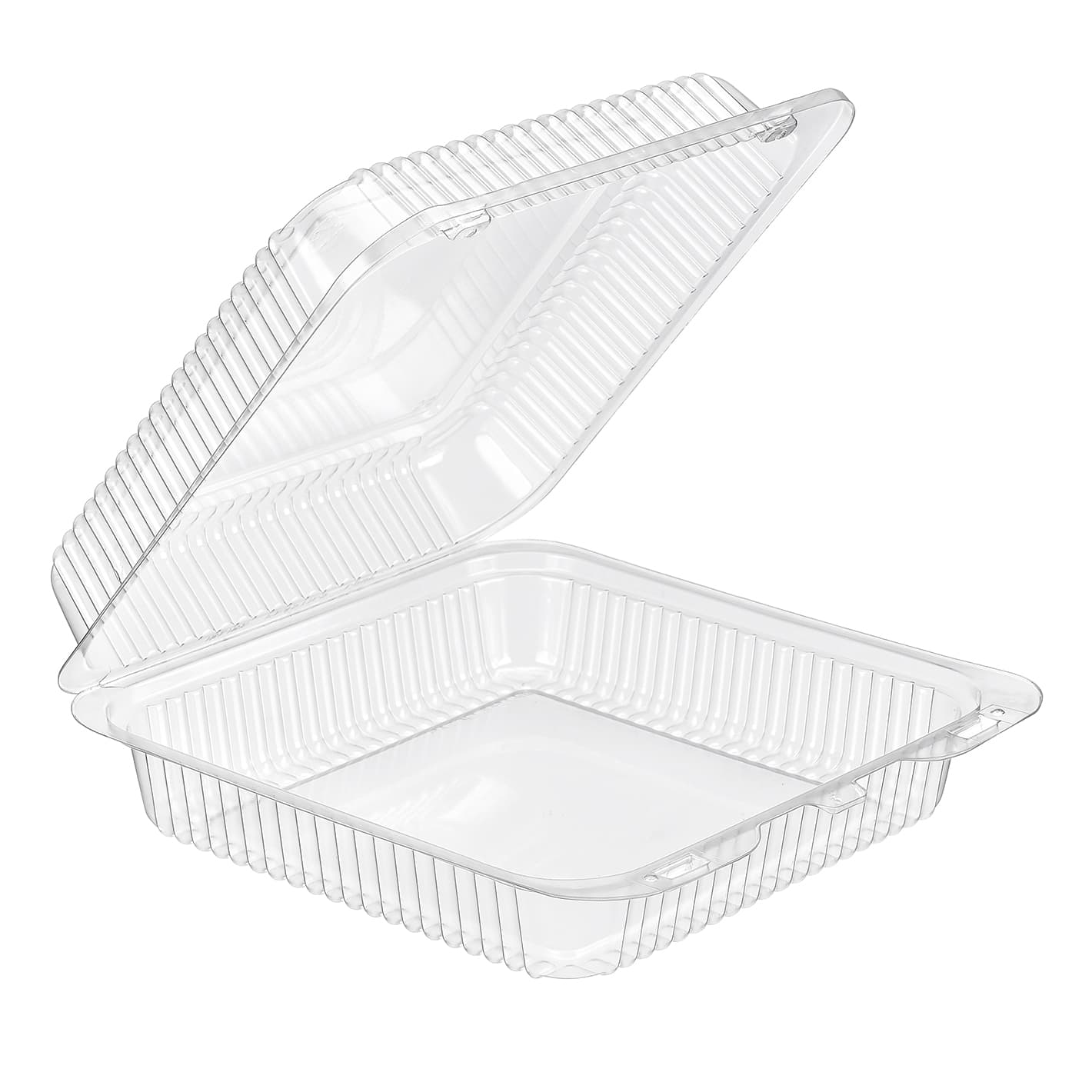Essentials Take-Out Container Hinged With Dome Lid 8.563X9X2.93 IN RPET Clear Rectangle 300/Case