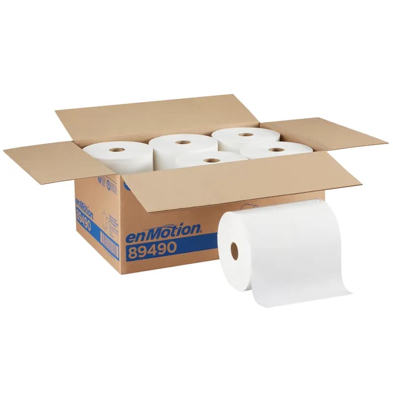 enMotion® Roll Paper Towel 4X10 IN 800 FT 1PLY White Standard Roll 800 Sheets/Roll 6 Rolls/Case 4800 Sheets/Case