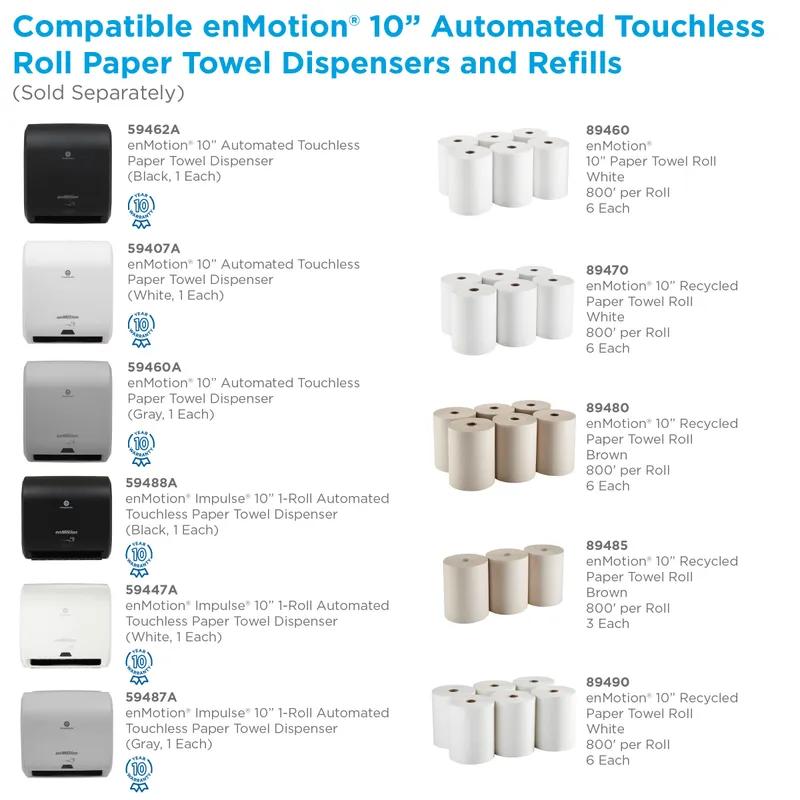 enMotion® Roll Paper Towel 4X10 IN 800 FT 1PLY White Standard Roll 800 Sheets/Roll 6 Rolls/Case 4800 Sheets/Case