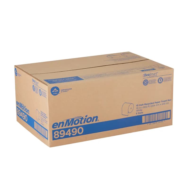 enMotion® Roll Paper Towel 4X10 IN 800 FT 1PLY White Standard Roll 800 Sheets/Roll 6 Rolls/Case 4800 Sheets/Case