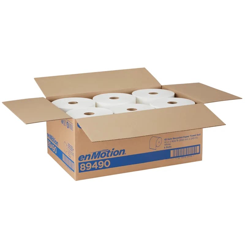 enMotion® Roll Paper Towel 4X10 IN 800 FT 1PLY White Standard Roll 800 Sheets/Roll 6 Rolls/Case 4800 Sheets/Case