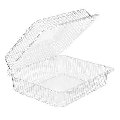 Essentials SureLock Cookie Donut Hinged Container With Dome Lid 6X6.25X2.5 IN RPET Clear Square 200/Case