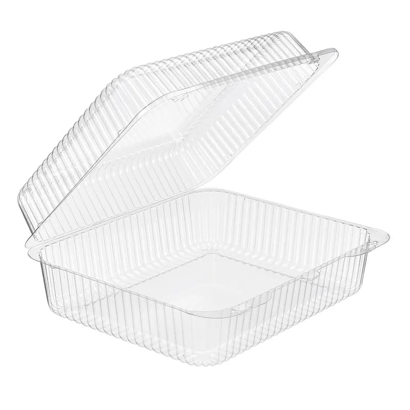 Essentials SureLock Cookie Donut Hinged Container With Dome Lid 10.8125X9.8125X4.375 IN RPET Clear Rectangle 200/Case