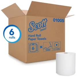 Scott® Roll Paper Towel 8X8 IN 1000 FT White Hardwound Core 1000 Sheets/Roll 6 Rolls/Case 6000 Sheets/Case
