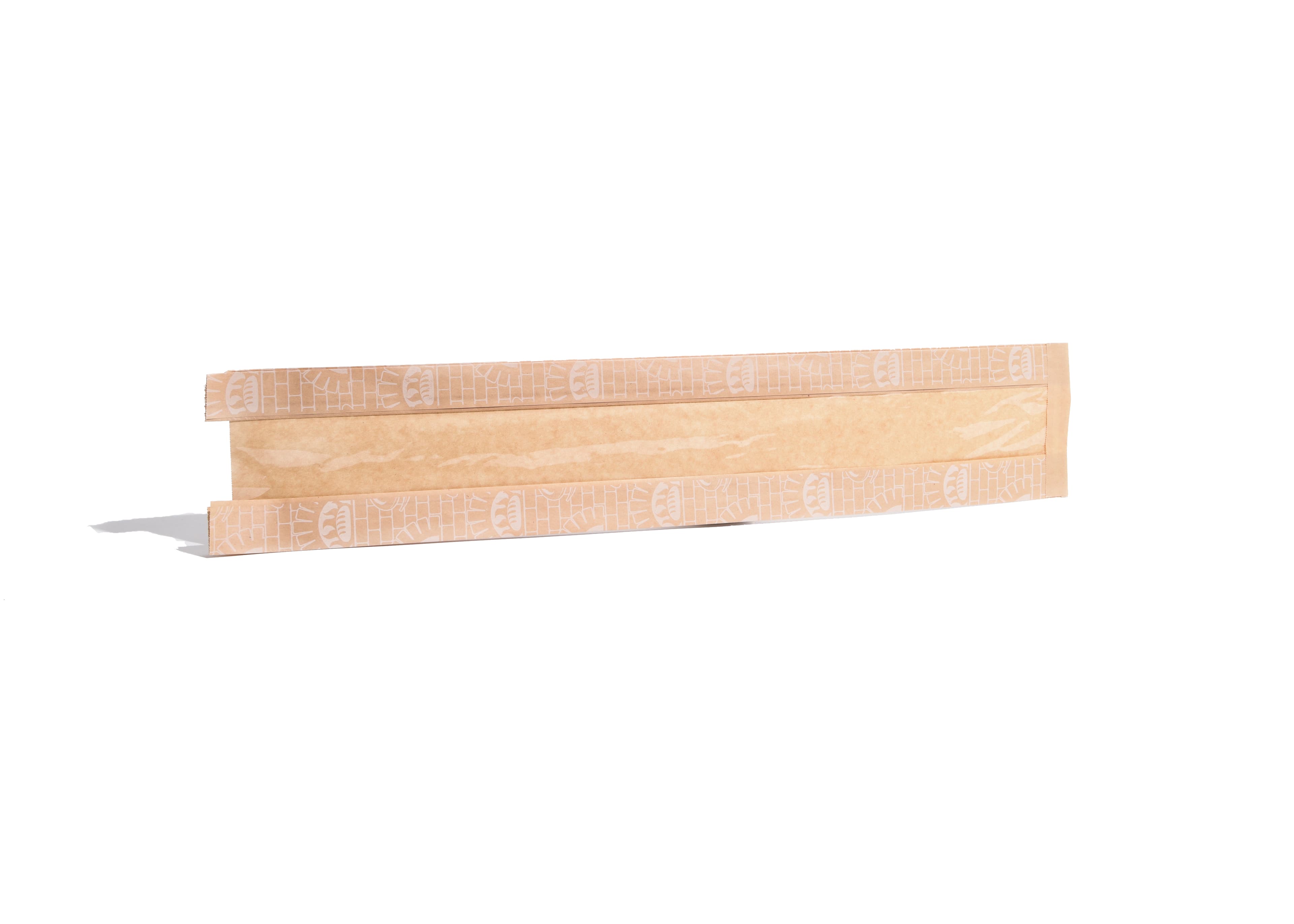 Baguette Bread Bag 3.5X2X26 IN Paper Kraft Gusset With Window 500/Case