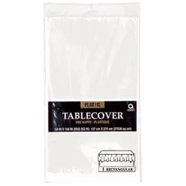 Table Cover 54X108 IN Plastic White 12/Pack