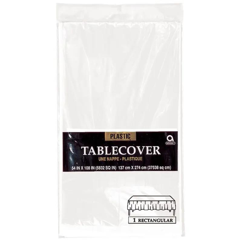 Table Cover 54X108 IN Plastic White 12/Pack