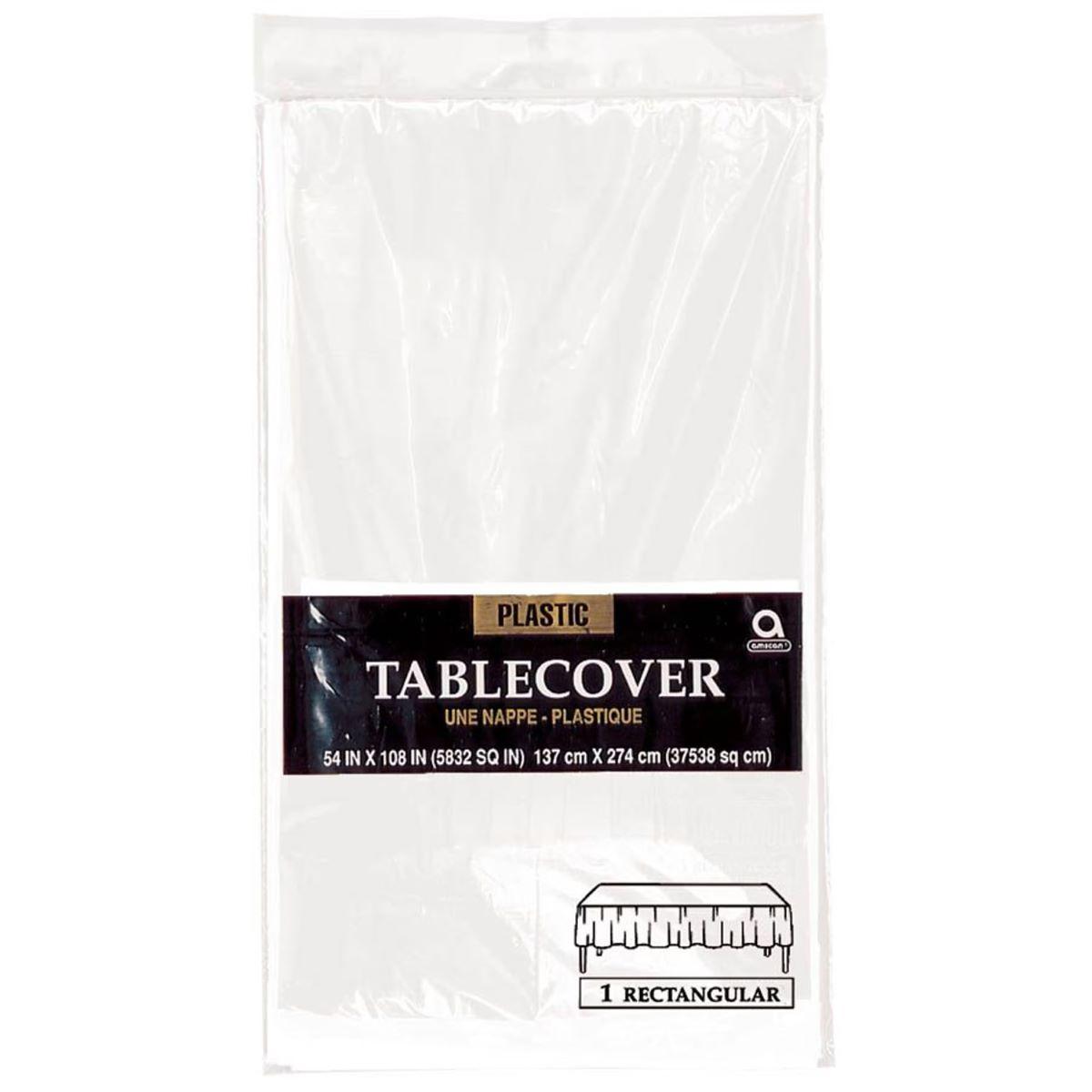 Table Cover 54X108 IN Plastic White 12/Pack
