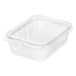 Safe-T-Fresh® Deli Container Hinged With Flat Lid 17 OZ RPET Clear Rectangle Hangable 320/Case