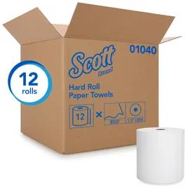 Scott® Roll Paper Towel 8X8 IN 800 FT White Hardwound Core 800 Sheets/Roll 12 Rolls/Case 9600 Sheets/Case