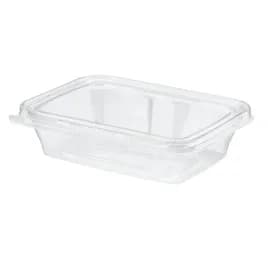 Safe-T-Fresh® Deli Container Hinged With Flat Lid 20 OZ RPET Clear Rectangle 200/Case