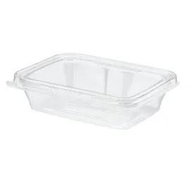 Safe-T-Fresh® Deli Container Hinged With Flat Lid 20 OZ RPET Clear Rectangle 200/Case