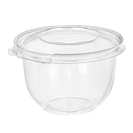 Safe-T-Fresh® Deli Container Hinged With Dome Lid 48 OZ RPET Clear Round 138/Case