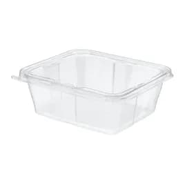 Safe-T-Fresh® Deli Container Hinged With Flat Lid 64 OZ RPET Clear Rectangle 150/Case