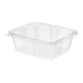 Safe-T-Fresh® Deli Container Hinged With Flat Lid 64 OZ RPET Clear Rectangle 150/Case