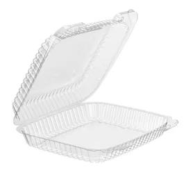 Essentials ValuPack Bakery Hinged Container With Dome Lid 8.438X7.938X2.125 IN RPET Clear Square 200/Case