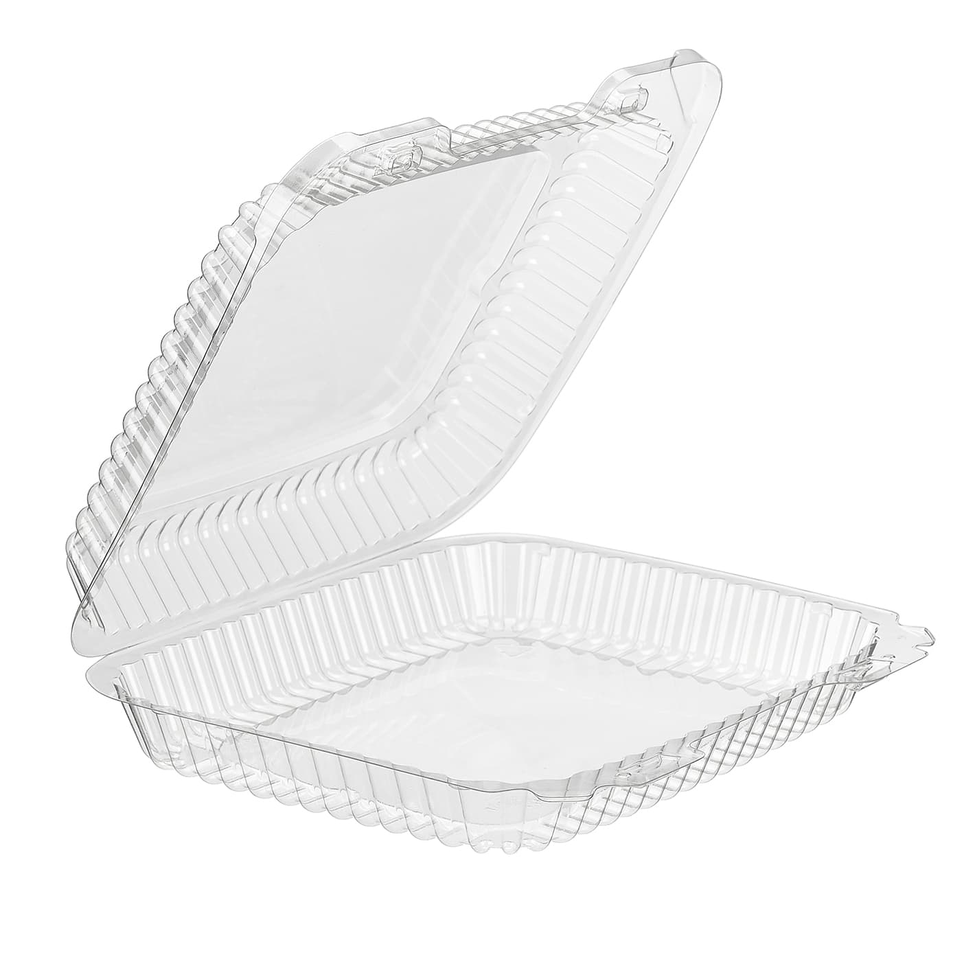 Essentials ValuPack Bakery Hinged Container With Dome Lid 8.4375X7.9375X2.125 IN RPET Clear Rectangle 200/Case