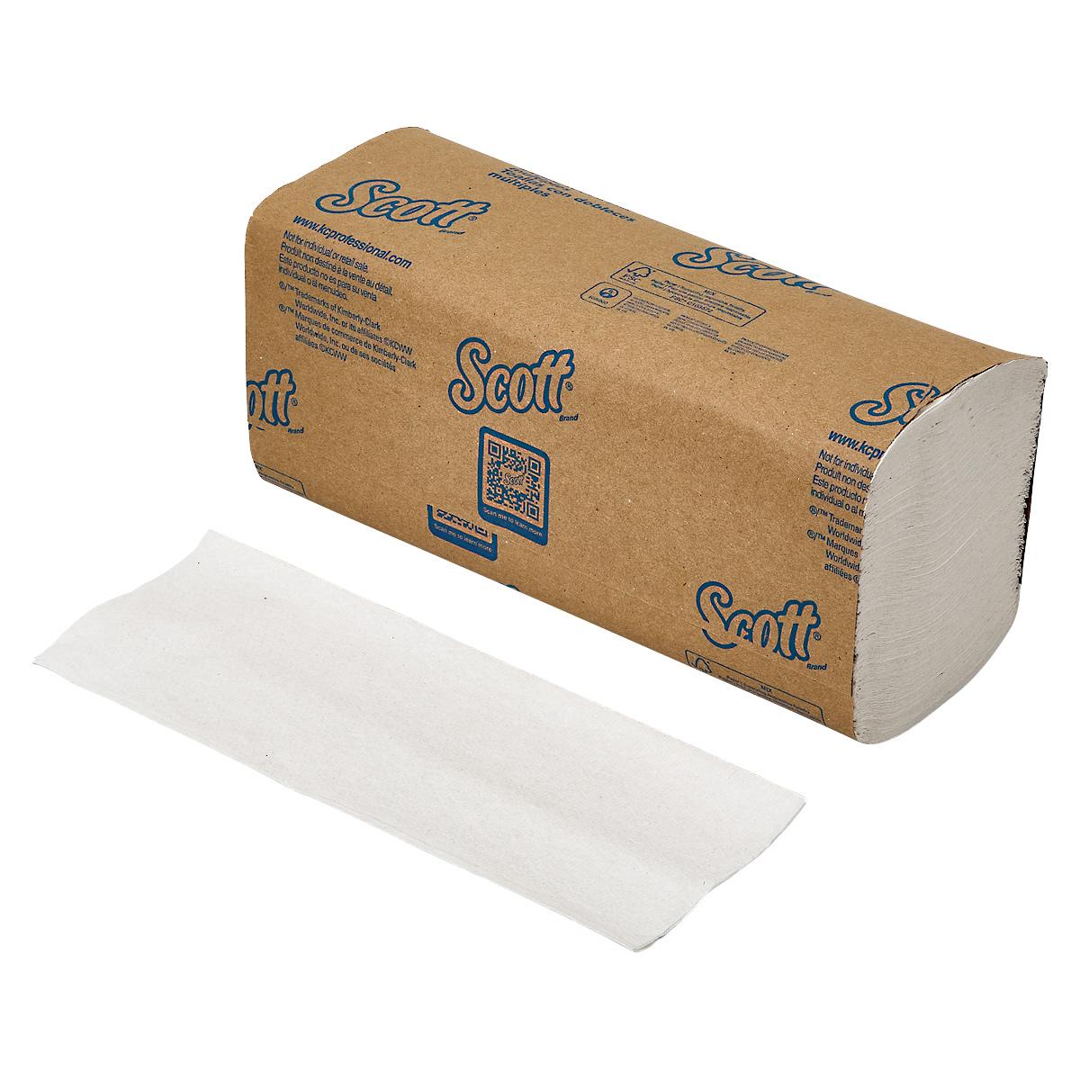 Scott® Folded Paper Towel 9.2X9.4 IN White Multifold 250 Sheets/Pack 16 Packs/Case 4000 Sheets/Case