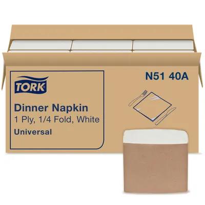 Tork Multi-Purpose Napkins Universal 15X16.875 IN White Paper 1PLY 1/4 Fold 334 Count/Pack 12 Packs/Case