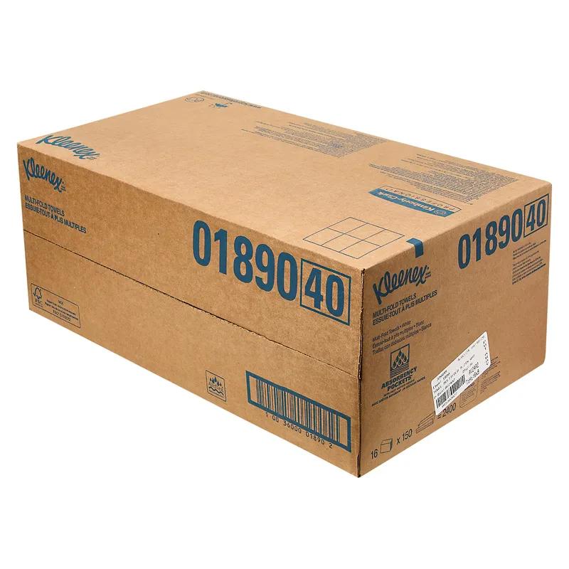 Kleenex® Folded Paper Towel 9.2X9.4 IN 1PLY White Multifold Coreless 150 Sheets/Pack 16 Packs/Case 2400 Sheets/Case