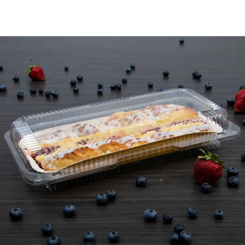 Dart® StayLock® Strudel Hinged Container 13.375X6.8X2.6 IN PET Clear 100 Count/Bag 2 Bags/Case 200 Count/Case