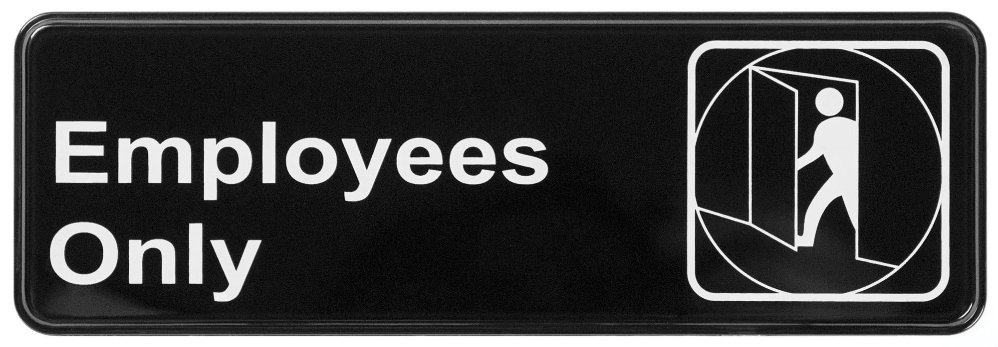Employees Only Sign 3X9 IN Plastic 1/Piece