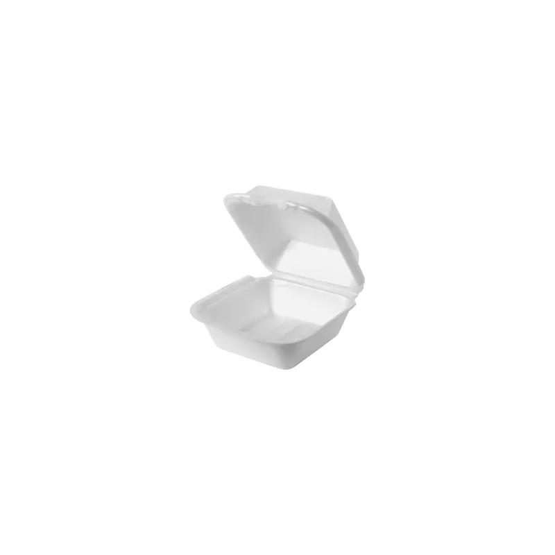 Snap-it Sandwich Take-Out Container Hinged 5.81X5.69X3.13 IN Foam White Square 125 Count/Pack 4 Packs/Case